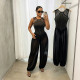 Mesh See Through Hot Drill Jumpsuit BY-7869