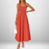 Plus Size Solid Color Halterneck Maxi Dress GHMF-29325
