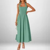 Plus Size Solid Color Halterneck Maxi Dress GHMF-29325