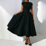 Plus Size Solid Color Sleeveless Long Dress GHMF-29220