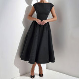 Plus Size Solid Color Sleeveless Long Dress GHMF-29220