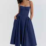 Plus Size Sexy Sling Long Dress GHMF-24586