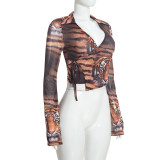 Long Sleeve Printed Mesh Shirt GDSF-C26TP386