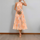Plus Size Printed Sleeveless Maxi Dress GHMF-30607