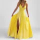 Plus Size Solid Color Split Sling Maxi Dress GHMF-29249