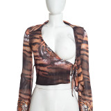 Long Sleeve Printed Mesh Shirt GDSF-C26TP386