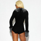 Solid Color Deep V Neck Romper GDSF-C26RP392
