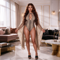 Leopard Printed Backless Bodysuit GDSF-Q26BS225