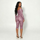 Halterneck 3/4 Sleeve Seventh Jumpsuit MXBF-J26JP426