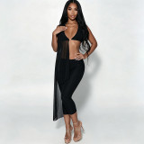 Mesh Patchwork Sexy Two Piece Pants Set GZJQ-K6S19268A