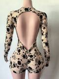 Pre Order: About 7 work days shipping Mesh Printed Romper YUEM-202696