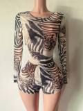Pre Order: About 7 work days shipping Printed Long Sleeve Short Suit YUEM-202697
