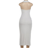 Halterneck Sleeveless Backless Maxi Dress XEF-K6D18724A