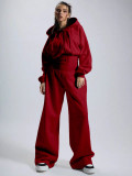 Fleece-lined Zipper Solid Color Jumpsuit CH-26052