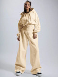 Fleece-lined Zipper Solid Color Jumpsuit CH-26052