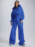 Fleece-lined Zipper Solid Color Jumpsuit CH-26052