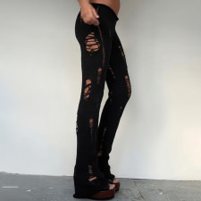Knits Hollow Out Holes Pants GZJQ-W25P87400