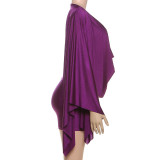 Solid Color V Neck Mini Dress GZJQ-K25D80389