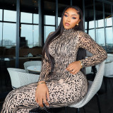 Long Sleeve Printed Slim Jumpsuit XEF-K6Q19503A