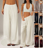 Solid Color Drawstring Loose Pants GSRX-992