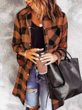 Plaid Printed Long Sleeve Shirt Coat GSRX-1038