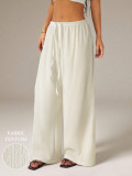 Solid Color Drawstring Loose Pants GSRX-992