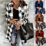 Plaid Printed Long Sleeve Shirt Coat GSRX-1038