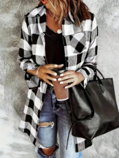 Plaid Printed Long Sleeve Shirt Coat GSRX-1038