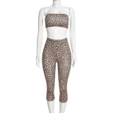 Leopard Printed Long Sleeve Three Piece Pants Set GDSF-D26ST401