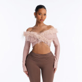 One Shoulder Long Sleeve Tops GDSF-Y26TP431
