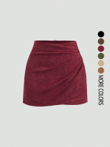 Fashion Solid Color Mini Skirt GSRX-1008