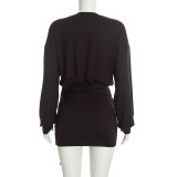 Solid Color Casual Mini Dress GSZM-J26DS462