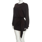Solid Color Casual Mini Dress GSZM-J26DS462