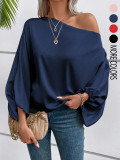 Solid Color Bat Sleeve Loose Top GSRX-1013