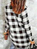 Plaid Printed Long Sleeve Shirt Coat GSRX-1038