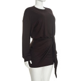 Solid Color Casual Mini Dress GSZM-J26DS462