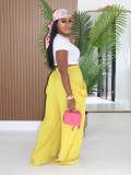 Solid Color Drawstring Ruched Pants AIL-373