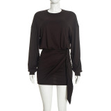 Solid Color Casual Mini Dress GSZM-J26DS462