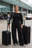 Sport Long Sleeve Solid Color Two PIece Pants Set AIL-374