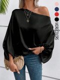Solid Color Bat Sleeve Loose Top GSRX-1013