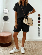 Casual Short Sleeve Shrot 2 Piece Set GSRX-993
