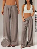 Solid Color Drawstring Loose Pants GSRX-992