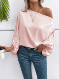 Solid Color Bat Sleeve Loose Top GSRX-1013