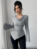 Knits Long Sleeve Irregular Top GMYS-LWZ8306