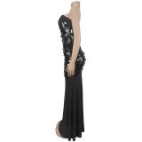 Sexy Sequin Off Shoulder Evening Dress BY-7862