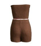 Solid Color Sweater Three Piece  Shorts Set YS-S869