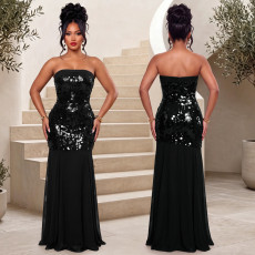 Sexy Sequin Off Shoulder Evening Dress BY-7862