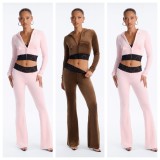 Long Sleeve Hooded Top Two Piece Pants Set YD-8867