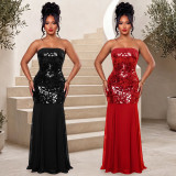Sexy Sequin Off Shoulder Evening Dress BY-7862