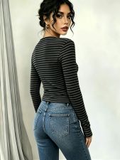 Stripe Long Sleeve T Shirt GMYS-WL260711